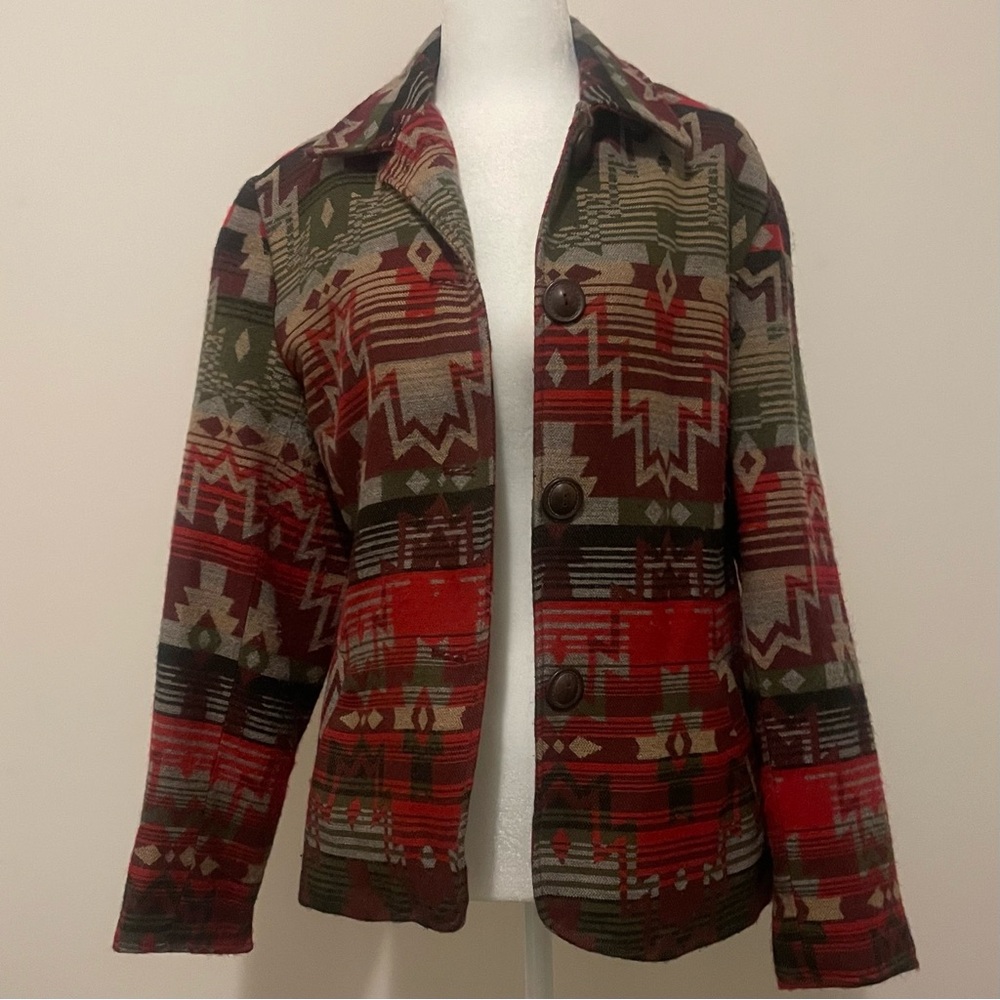 Coldwater Creek women’s Size 10
Southwestern design Wool Blend Shacket Jacket - Picture 2 of 14